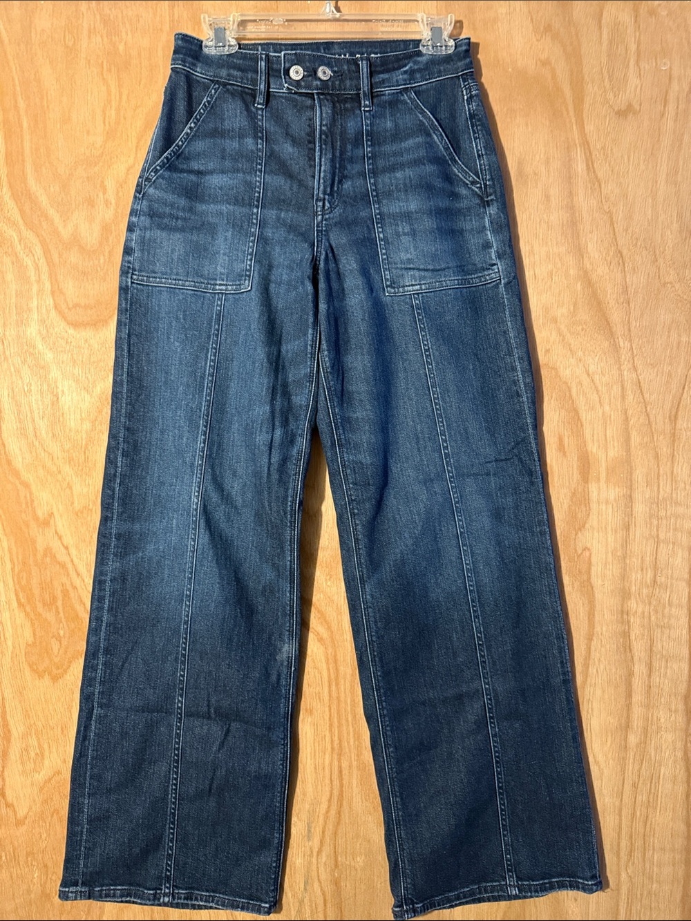 American Eagle Outfitters Dark Blue Wide-Leg Jeans